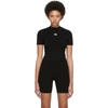 ALEXANDER WANG T ALEXANDERWANG.T BLACK FOUNDATION BODYCON MOCK NECK T-SHIRT