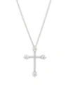 ROBERTO COIN 18K White Gold Diamond Cross Pendant Necklace