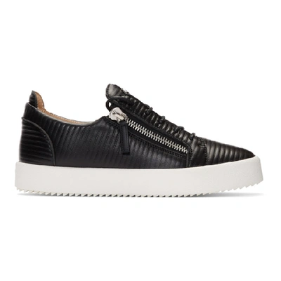 Giuseppe Zanotti Black Puffed Leather Frankie Sneakers In 5652