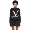 VALENTINO VALENTINO BLACK DECONSTRUCTED VLOGO SWEATSHIRT