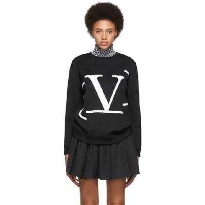 Valentino Women's Rb0mf01e4le0ni Black Cotton Sweatshirt