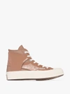 CONVERSE CONVERSE BROWN AND WHITE X FENG CHEN WANG CHUCK 70 LEATHER HIGH TOP SNEAKERS,565540C14002083