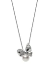 MIKIMOTO RIBBON DIAMOND & PEARL PENDANT NECKLACE,MPQ10097ADXW