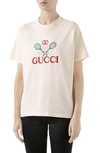 GUCCI TENNIS EMBROIDERED COTTON TEE,580762XJBHP