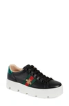 GUCCI NEW ACE PLATFORM SNEAKER,577573DOPE0