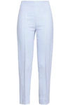 EMILIA WICKSTEAD EMILIA WICKSTEAD WOMAN ARABELLA CROPPED CREPE SLIM-LEG PANTS SKY BLUE,3074457345620483189