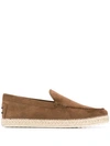 TOD'S TOD'S CLASSIC ESPADRILLE LOAFERS - BROWN
