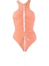 Ben Taverniti Unravel Project Cross-lace Body In Orange