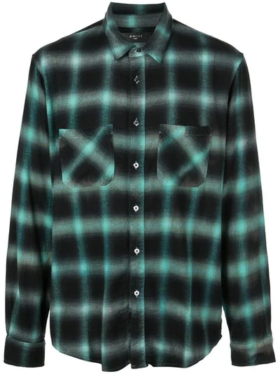 Amiri Check Pattern Shirt In Black