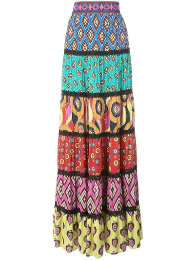 Alice And Olivia Carla Kranendonk X Alice + Olivia Lesa Paneled Maxi Skirt In Multicolor