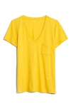 Madewell Whisper Cotton V-neck Pocket Tee In Warm Honeysuckle