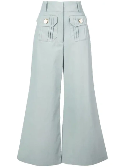 Alexis Everette Belted Wide-leg Crop Trousers In White