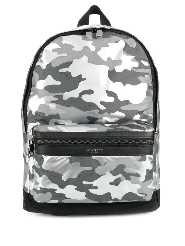 Michael Kors Camouflage Print Backpack Grey ModeSens