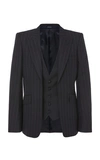 ALEXANDER MCQUEEN PINSTRIPED WOOL BLAZER WITH VEST,553713QMU64