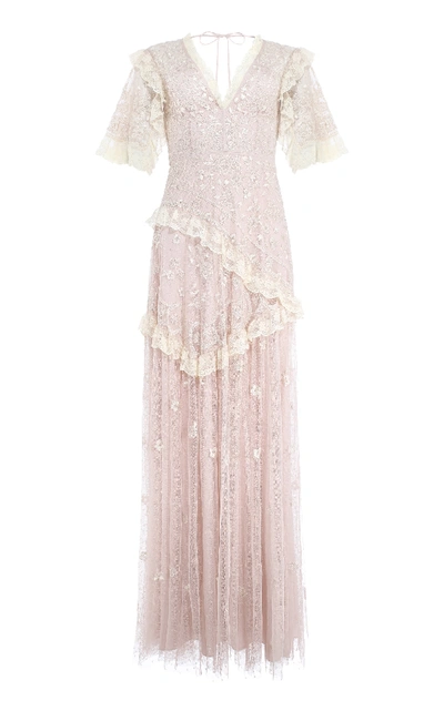 Needle & Thread Elsa Floral Maxi Dress In Pink