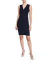 Akris V-neck Sleeveless Knit Midi Dress In Black