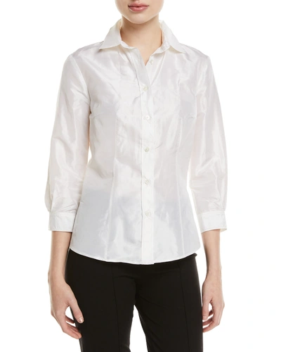 CAROLINA HERRERA TAFFETA BUTTON-FRONT SHIRT,PROD153230001