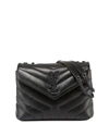 Saint Laurent Loulou Small Matelasse Calfskin Flap-top Shoulder Bag In Black
