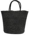 Sensi Studio Woven Maxi Tote Bag - Black In Black