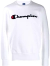 Champion Men's Big & Tall Powerblend Logo Graphic Fleece Sweatshirt In White