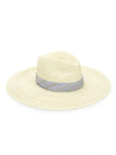 Rag & Bone Women's Sewn Straw Panama Hat In Blue Multi