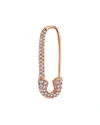 Anita Ko 18k Rose Gold Diamond Pave Single Safety Pin Earring, Left
