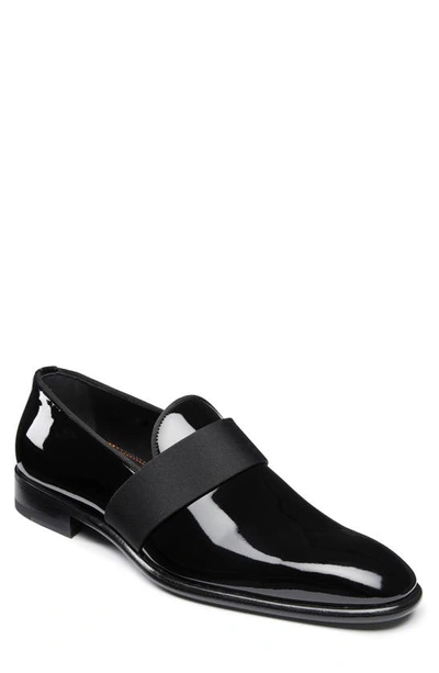 Santoni Isomer Patent Leather Loafers In Black