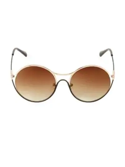 Balmain 53mm Round Sunglasses In Black Gold