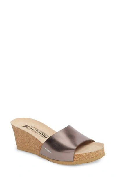 Mephisto Lise Platform Wedge Sandal In Bronze Star Leather