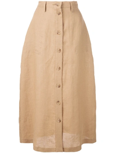 Nili Lotan Avie Long Skirt - Brown