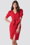 TRENDYOL Bow Detailed Dress Red