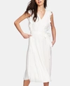 1.state Sleeveless Ruffle-trim Midi Dress In Soft Ecru
