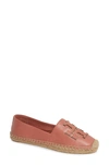 Tory Burch Ines Flat Leather Logo Espadrilles In Tramonto/ Spark Gold