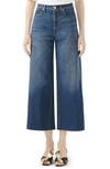 GUCCI PATCH EMBELLISHED CROP WIDE LEG JEANS,574462XDATF