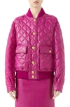 GUCCI QUILTED LEATHER BOMBER JACKET,579164XNAEY
