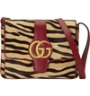 GUCCI MEDIUMTIGER PRINT GENUINE CALF HAIR & LEATHER SHOULDER BAG,5501261CZGG