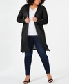 BELLDINI PLUS SIZE TEXTURED OPEN-FRONT CARDIGAN