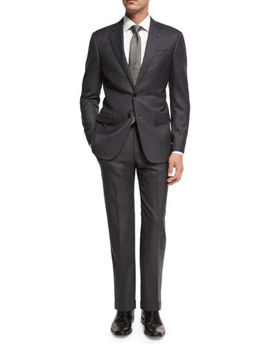 Giorgio Armani Soft Basic Wool Two-piece Suit, Gray