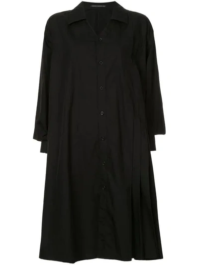 Yohji Yamamoto 后部印花衬衫裙 - 黑色 In Black