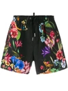 Dsquared2 Floral Swimming Trunks - Black