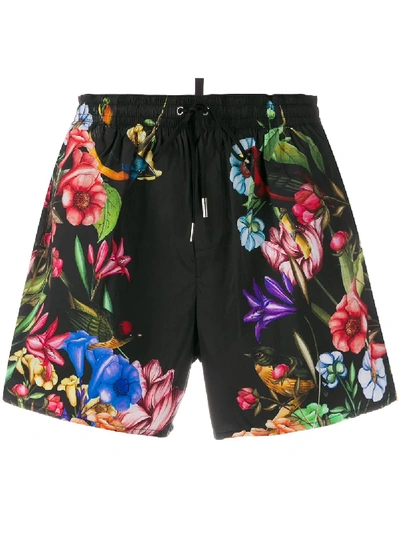 Dsquared2 Floral Swimming Trunks - Black