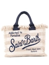 Mc2 Saint Barth Vanity Striped Beach Bag In Neutrals