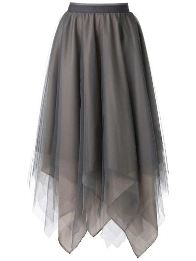 Marc Le Bihan Tulle Midi Skirt In Grey