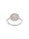 MARCHESA MARCHESA 18K白金钻石花卉订婚戒指 - 银色