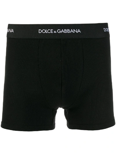 Dolce & Gabbana Logo Waistband Boxers In Black