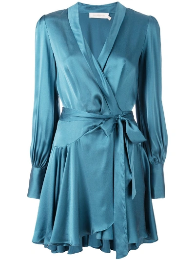 Zimmermann Wrap-around Short Dress - Blue