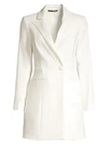 Jay Godfrey Ace One-button Long-sleeve Blazer Mini Dress In Ivory