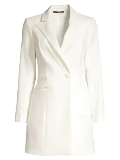 Jay Godfrey Ace One-button Long-sleeve Blazer Mini Dress In Ivory
