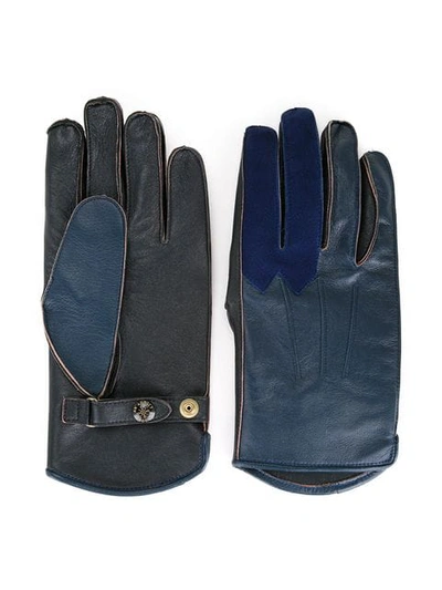 Addict Clothes Japan Bicolour Gloves In Blue