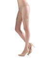 Natori Silky Sheer Lace Top Thigh Highs In Honey